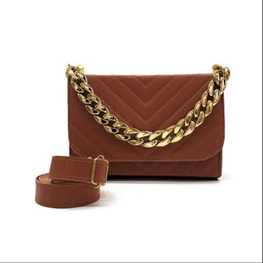 Imagem de Bolsa Clutch Festa Haldrys Detalhes Alça Dourada Fixa e Alça Removivel