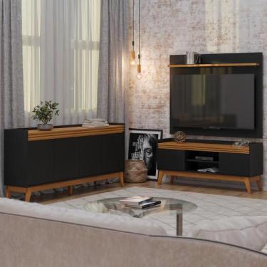 Imagem de Conjunto Sala de Estar Rack com Painel para Tv até 50 Polegada e Buffe