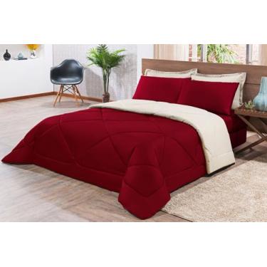 Imagem de Kit Edredom Casal Queen Size 3 Peças Pérola - DAVY ENXOVAIS, Vermelho/