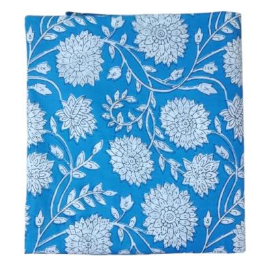 Imagem de Tecido estampado bloco à mão da Yard PRECUT 100% algodão 100% algodão tecido indiano leve para fazer tops de vestidos de verão Tecido indiano para artesanato Home Decore. (Design 123, 1 metro