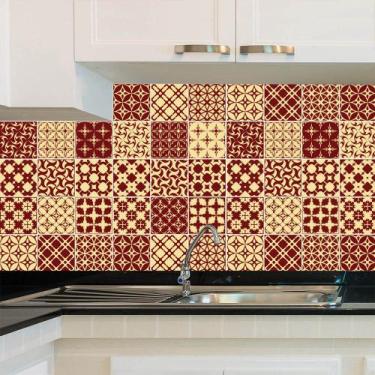 Imagem de Adesivo de Azulejo - Ladrilho Hidráulico - 15cm x 15cm - 24un - 068Azp