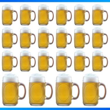 Imagem de Kit 22 Caneca Chopp De Vidro 350ml Bar Restaurante Cerveja Design Eleg