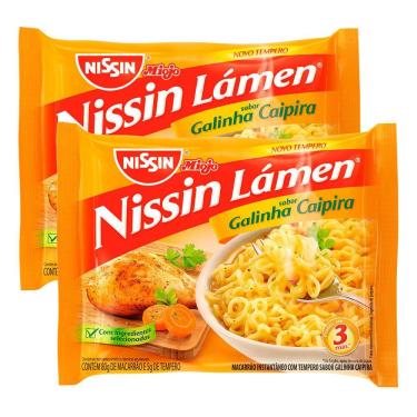 Imagem de Kit 2 Macarrão Instantâneo Nissin Lámen Sabor Galinha Caipira 85g
