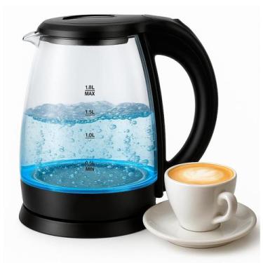 Imagem de Chaleira Elétrica Vidro 1,8L 1500W com Desligamento Automático e LED -
