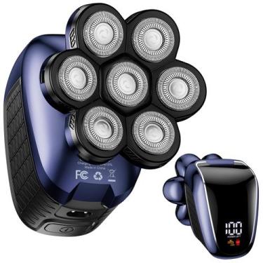 Imagem de Barbeador de cabeça Wyklaus 7D com aparador de pelos nasais à prova d'