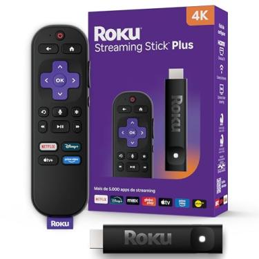 Imagem de Roku Streaming Stick Plus 4K 2025 | Dispositivo de streaming para TV 4K com controle remoto por comando de voz compatível com Alexa, Siri e Google