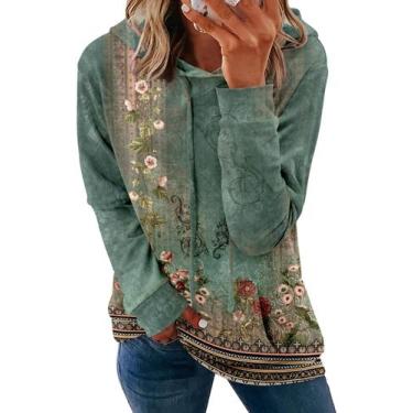 Imagem de Moletom Onlypuff Pulôver, moletom moderno para mulheres, verde M