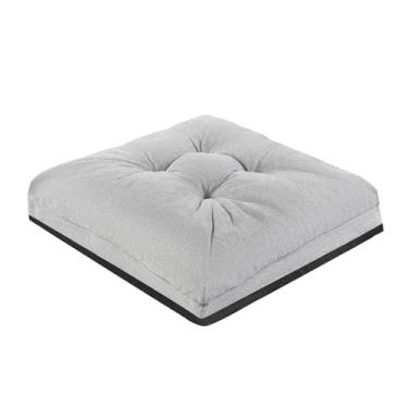 Imagem de LYLNBYWK Almofadas reclináveis, almofada de cadeira com design de camada dupla de 50 x 50 x 12 cm, almofadas de assento macias e espessas para idosos, cinza