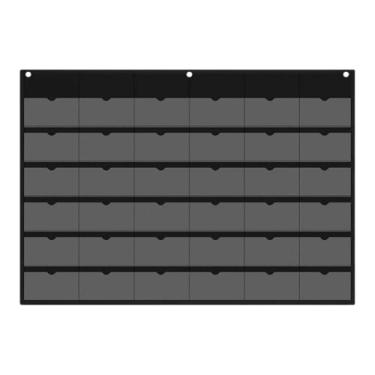 Imagem de predolo Quadro de bolso para pendurar, manga resistente, organizador de armazenamento multifuncional reutilizável para parede, porta de armário de escritório, Preto