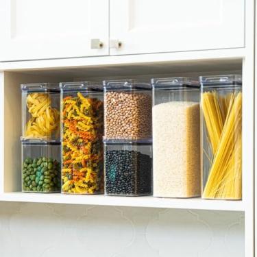 Imagem de Kit 8 Potes Tampa Hermético Porta Alimentos Mantimentos Armário Cozinha (Kit 8)