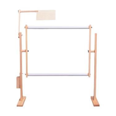 Imagem de CarpNettore Suporte para Bastidor de Bordado em Madeira com Altura Ajustável E Design Giratório para Bordado