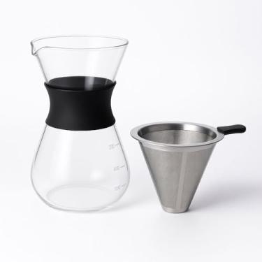 Imagem de Jarra Café 400ml Cafeteira Vidro Borossilicato Filtro Inox