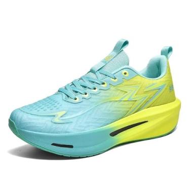 Imagem de Bolognifi Tênis de basquete esportivos ao ar livre malha para treinamento masculino Equipamento de basquetebol(Yellow,42 BR)