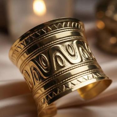 Imagem de Kit 2 pulseiras braceletes deusa grego egipcio deusa dourado - MC PRES