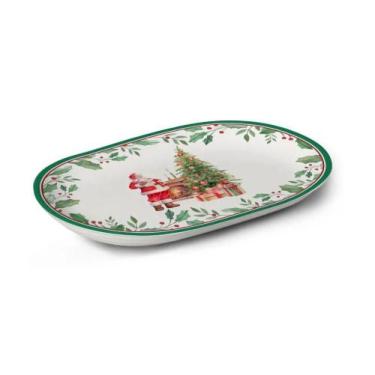 Imagem de Travessa Natalina Azevinho Cerâmica 34cm Alleanza