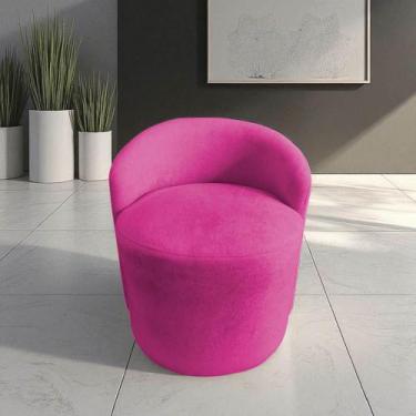 Imagem de Poltrona Decorativa Yara Orgânica Veludo Rosa Pink - Mansão Decor