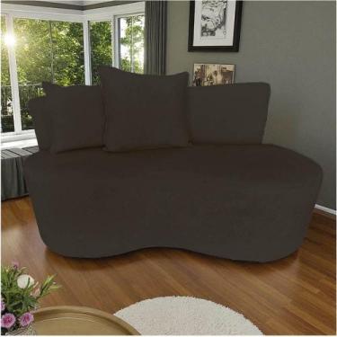 Imagem de Namoradeira Sofá 2 Lugares Yara Orgânica Bouclé Marrom - Mansão Decor