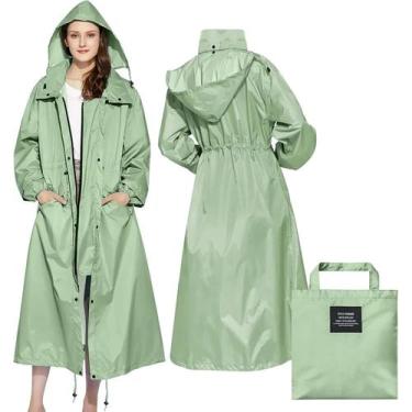 Imagem de Capa de Chuva Feminina Longa e Leve - Impermeável, com Capuz e Cintura