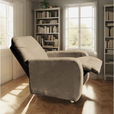 Imagem de Poltrona Para Extensão De Cílios Reclinável Suede Imperio Moderno Capuccino