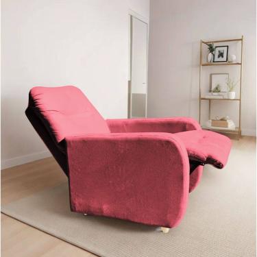 Imagem de Poltrona Para Extensão De Cílios Reclinável Suede Imperio Moderno Rosa