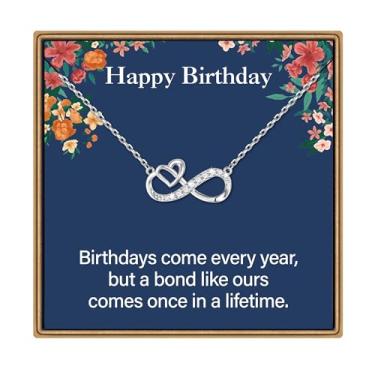 Imagem de IEFLIFE Colar de presente para mulheres – Corrente de prata esterlina 925 banhada a ouro branco 14K com coração infinito para mãe, filha, presente de aniversário para avó, neta, amigas, joias