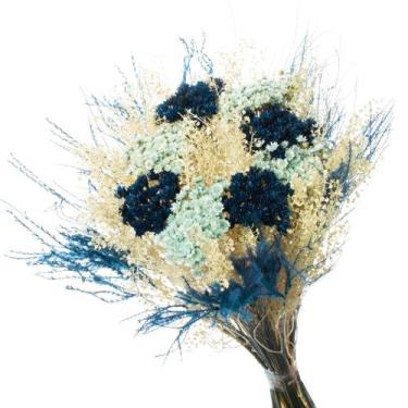 Imagem de Buque Flor Seca Desidratada sementinha Azul - Pense Flores