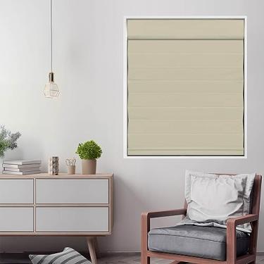 Imagem de DEZ Furnishings Persiana romana sem fio isolante 3QKK290720, 74 cm L x 188 cm C, cáqui