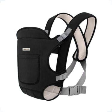 Imagem de AIEBAO Carregador Canguru Para Bebê, 04 Posições, 01 Bolso Frontal, Bebês 0 a 36 Meses até 15kg, Costura Dupla, Acolchoado, Poliéster Algodão e Tecido. (Preto)