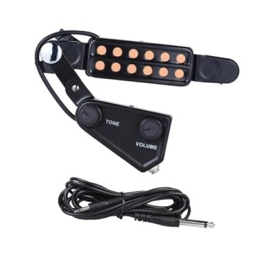 Imagem de MERIGLARE Pré-amplificador de captação de guitarra com 12 furos de som, presente com cabo, transdutor elétrico acústico para amplificação de performance de, Dourado com Ajustável