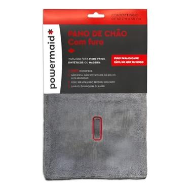 Imagem de Powermaid, Pano de Microfibra para Chão com Furo para Rodo, 60x50cm, Cinza, 2 Unidades
