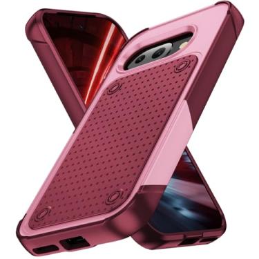 Imagem de Projetada para Google Pixel 9A Capa 2 em 1 Presente Militay Grade Proteção Resistente Resistente Capa À Prova de Choque para Pixel 9A Capa de Telefone para Mulheres Homens Meninos Meninas (Rosa)