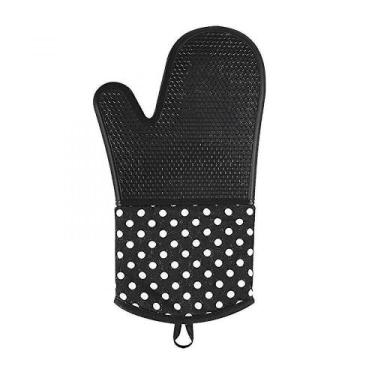 Imagem de Conjuntos de panelas 1 par de luvas de forno de silicone luvas de cozi