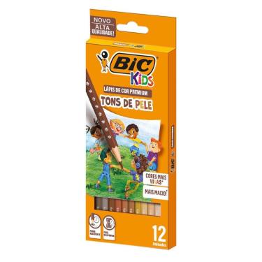 Imagem de Lápis de cor 12 cores Kids Sextavado Tons de Pele - Bic