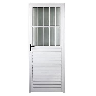 Imagem de Porta de Alumínio Social 210x90cm Branca Direita - FACCE