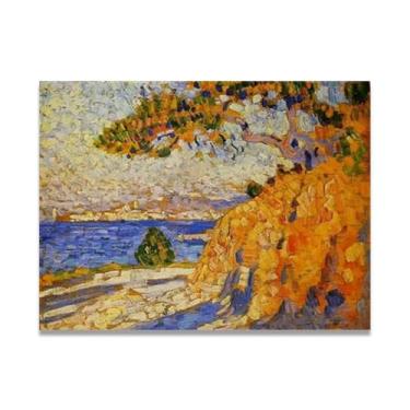 Imagem de Árvore crescendo diagonalmenteThéo van Rysselberghe: Impressão em tela neoimpressionista belga chave 40 x 52 cm sem moldura