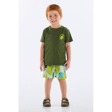 Imagem de Conjunto Infantil Camiseta e Short Up Baby, Verde, 3