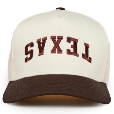 Imagem de Chapéu de caminhoneiro Funky Junque Texas Vintage Snapback marrom/bege