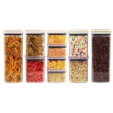 Imagem de KIT 10 Potes Herméticos Quadrados 480/1000/2200ml Paramount