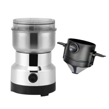 Imagem de Kit Mini Filtro Coador Reutilizável + Moedor Elétrico Café