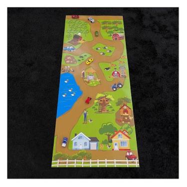 Imagem de Tapete Infantil Para Brincar Temático Fazendinha Não Desbota - 150cm x