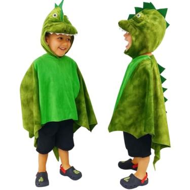 Imagem de Fantasia Dinossauro Infantil Capa Verde Luxo Meninos Carnaval Halloween