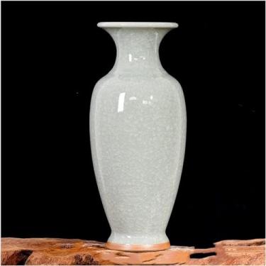 Imagem de AKALNNB Vasos de porcelana chineses antigos rachados junho moderno vaso de cerâmica rachadura de gelo ornamento vasos de chão alto para sala de estar decoração de casa