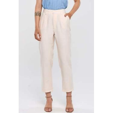 Imagem de Calça PKS Alfaiataria Reta Em Viscose Off White, M