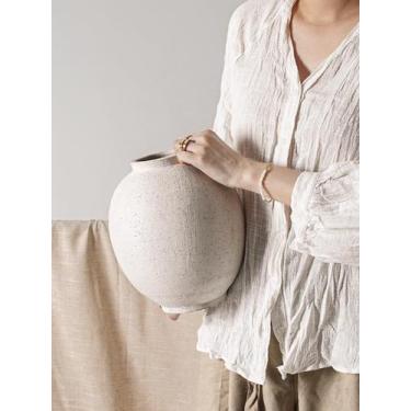 Imagem de Vaso de cerâmica LE TAUCI Rustic Farmhouse 25cm branco para casa - LE 