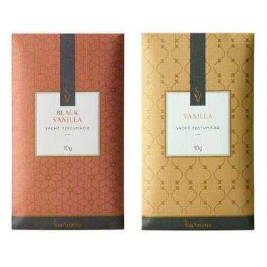 Imagem de Kit 10 Saches Perfumado Via Aroma - Vanilla E Black Vanilla