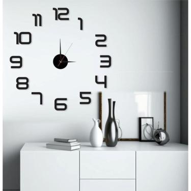 Imagem de Relógio 3D Parede Grande Luxo Adesivo Decoração Casa Sala