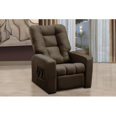 Imagem de Poltrona do Papai Reclinável Ibiza Suede Mirra Decor, Marrom