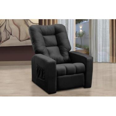 Imagem de Poltrona do Papai Reclinável Ibiza Suede Preto Mirra Decor