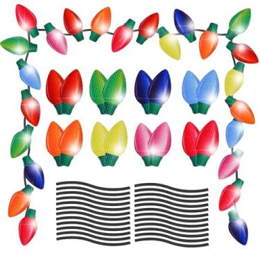 Imagem de 69 peças de decoração de geladeira de carro de Natal, 45 peças de ímãs refletivos de lâmpada 24 peças de fios magnéticos para feriados, aniversário, cruzeiro, porta, caixa de correio, decorações de