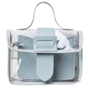 Imagem de Bolsa transversal transparente para mulheres com alça de ombro ajustável para shows e festivais esportivos, Verde, Small